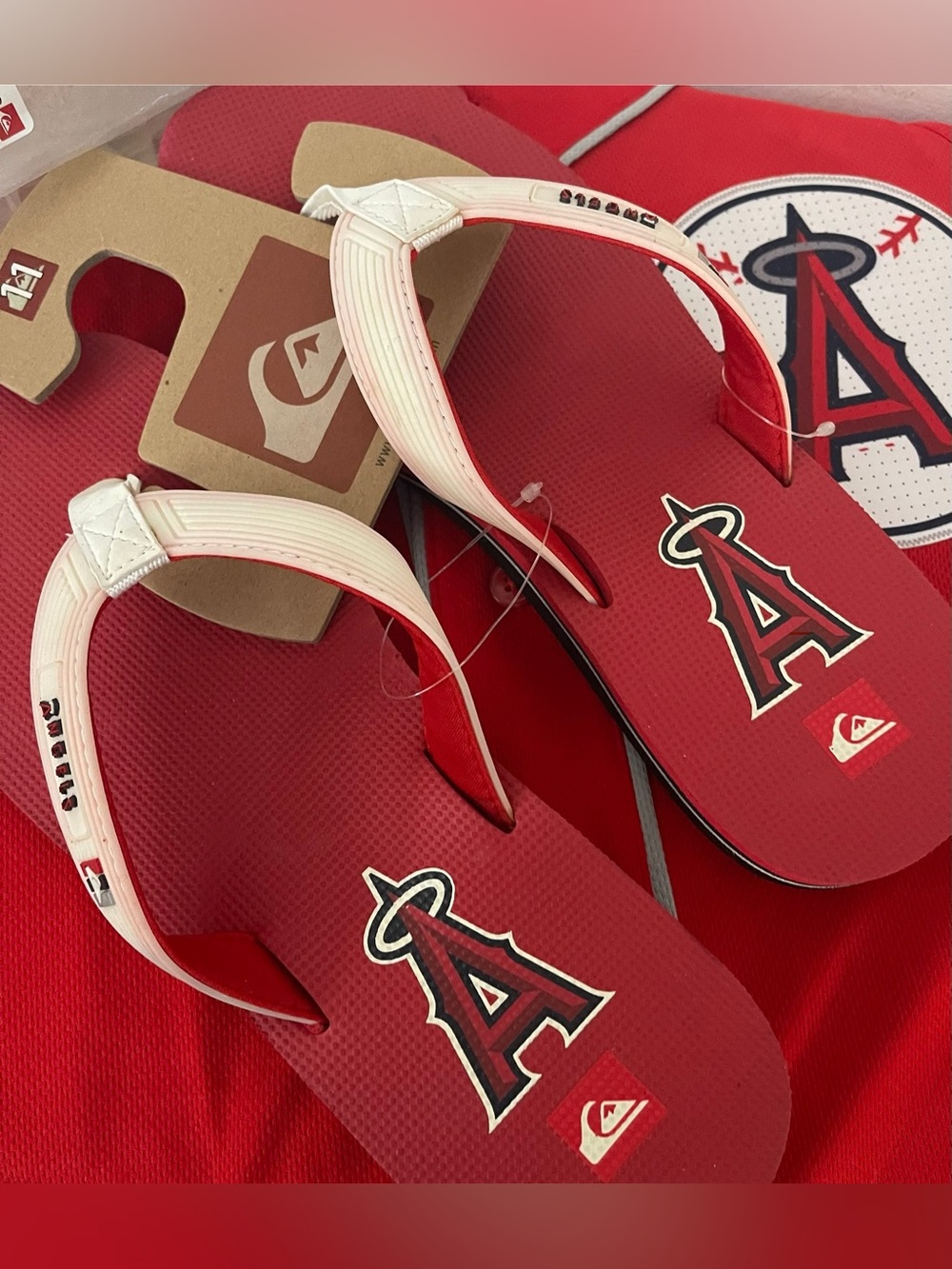 NWT MLB Anaheim Angels Sandal, Quiksilver Men's White/Red, Sz 11